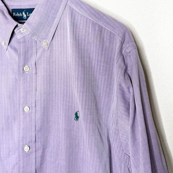 Ralph Lauren Purple Long Sleeve Button Up Shirt - Men’s US 18 34/35 - Picture 3 of 7